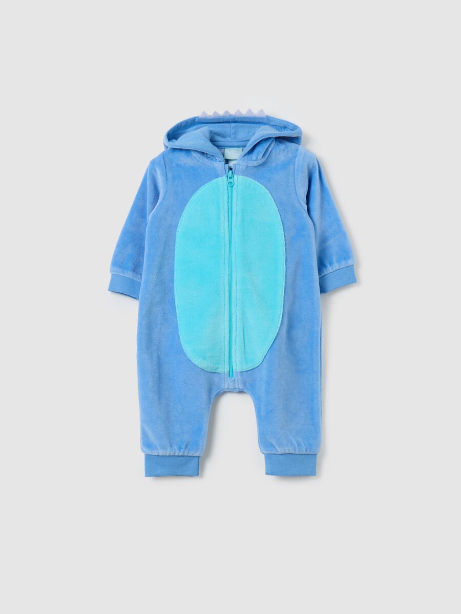 Tutina in velour con ricamo Stitch_0