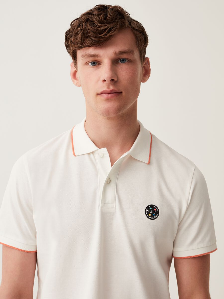Piquet polo shirt with Maui and Sons print_1