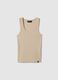 Beige stretch cotton regular-fit tank top_4