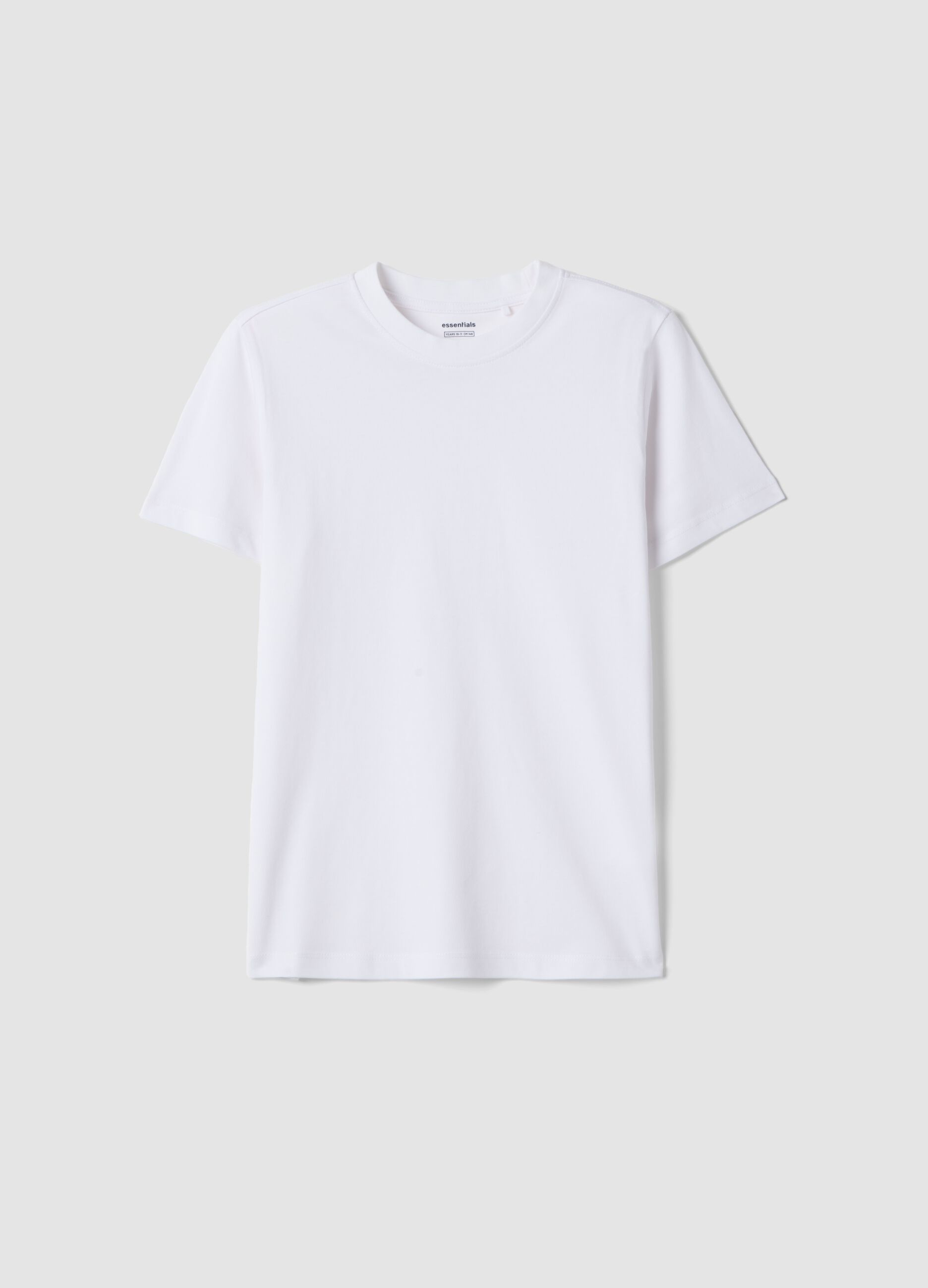 T-shirt in puro cotone bianca da ragazzo regular fit