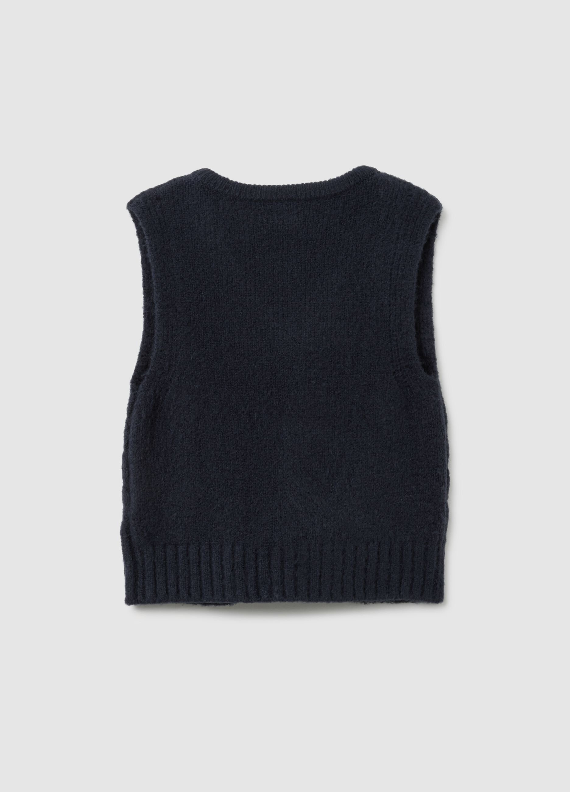 Girls' blue mix regular fit gilet