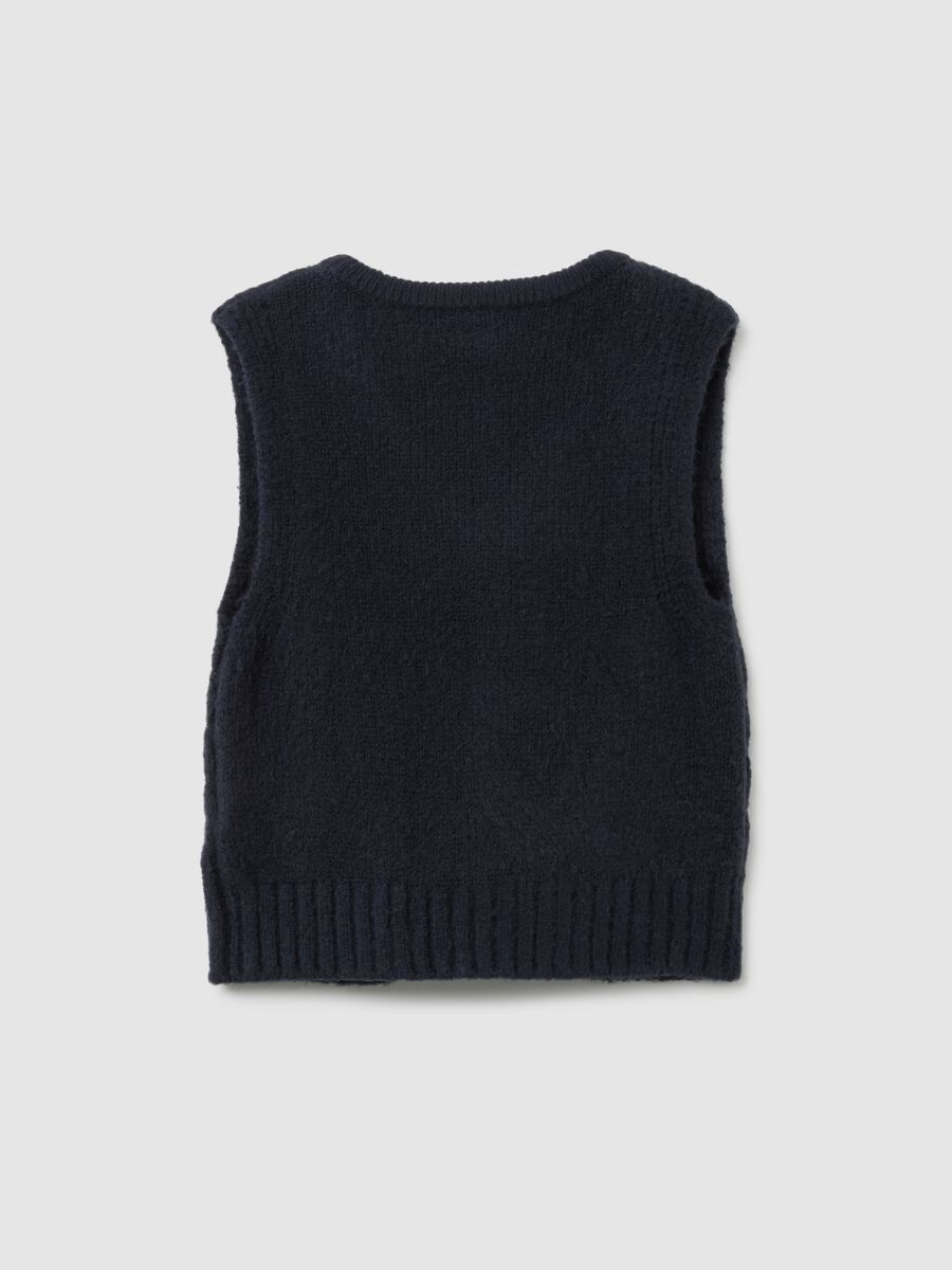 Girls' blue mix regular fit gilet_1