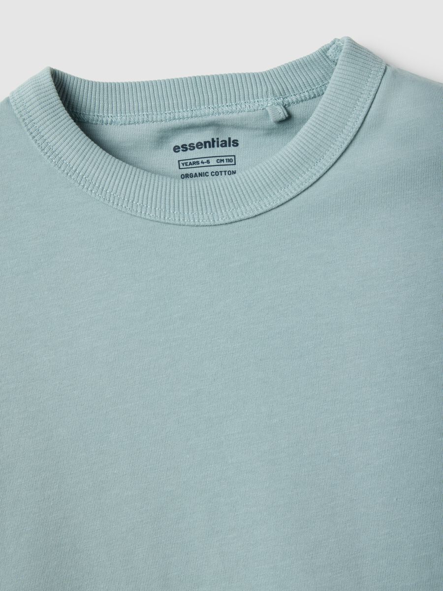 Children's blue crew neck t-shirt in pure cotton regular fit_2
