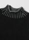 Black regular fit sweater with ribbed collar and cut-out details_5