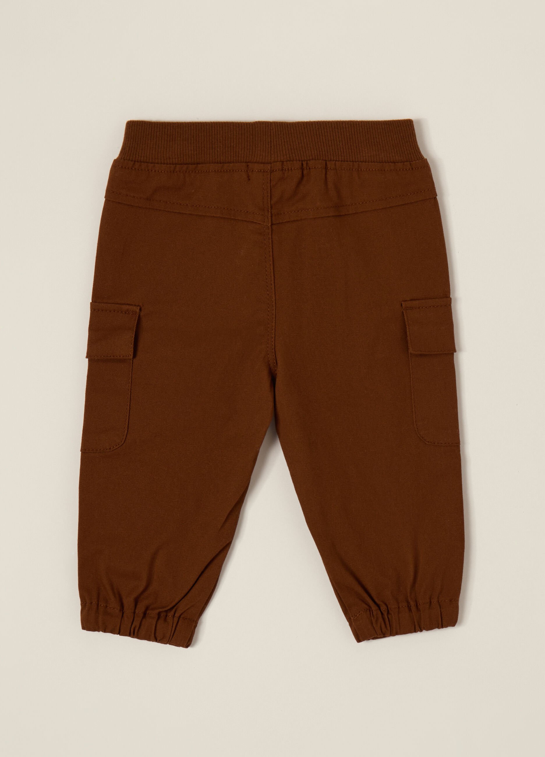 Brown Stretch Cargo Trousers