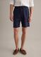 Blue pure linen Bermuda shorts with elasticated waist_1