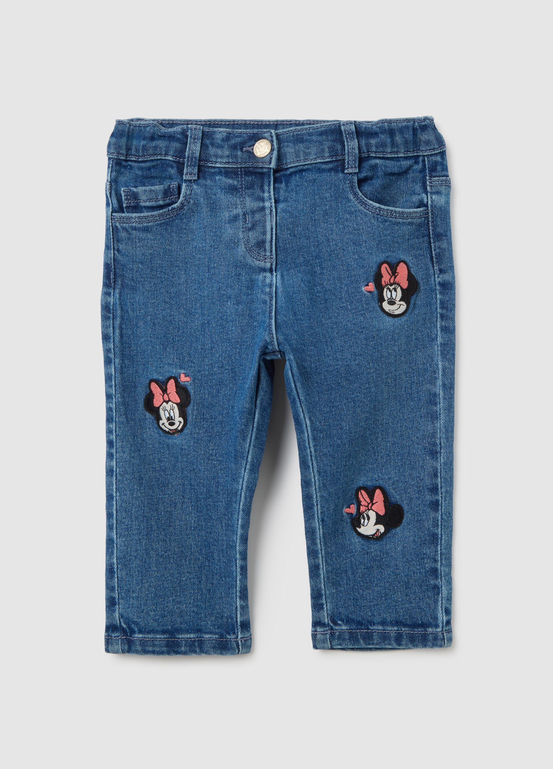 Stretch Denim Trousers with Minnie