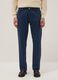 Blue stretch cotton regular fit trousers_1