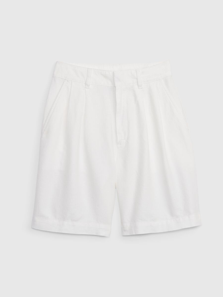 Bermuda shorts in linen and cotton with darts_4