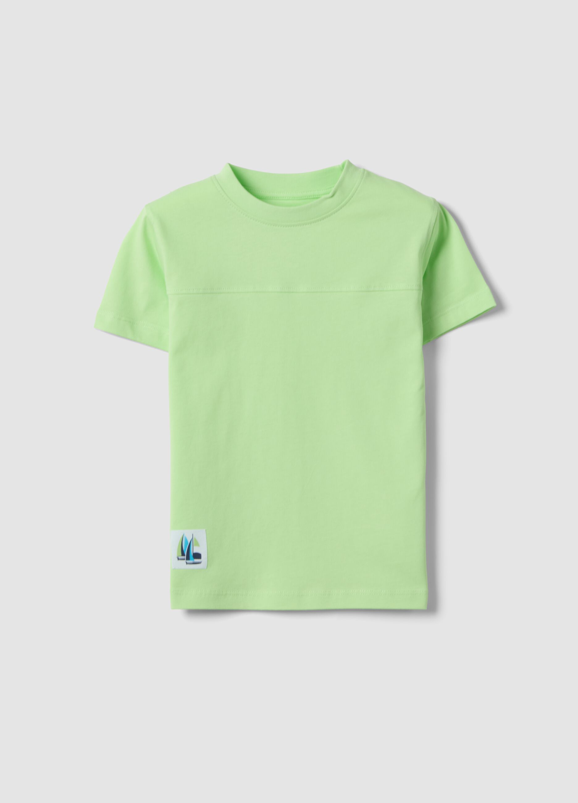 Kids&rsquo; green pure cotton T-shirt with oversized fit