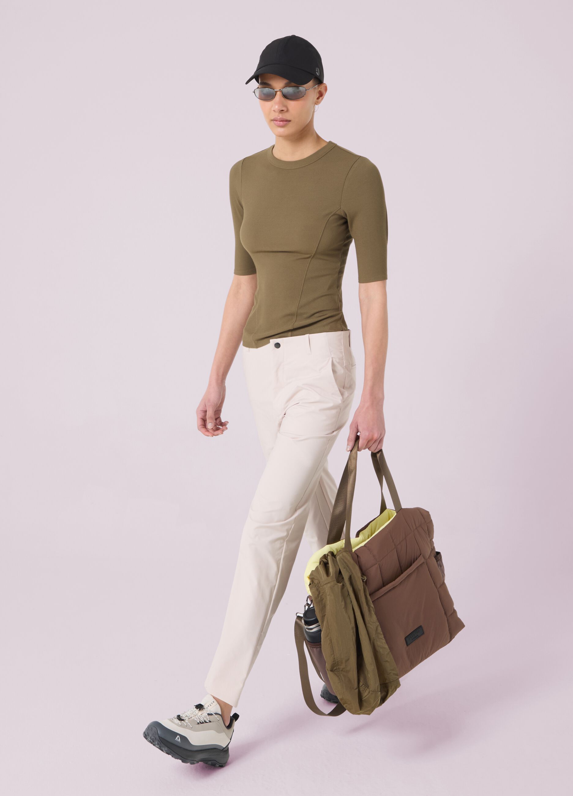 T-shirt in modal elasticizzato a costine ALTAVIA STUDIO