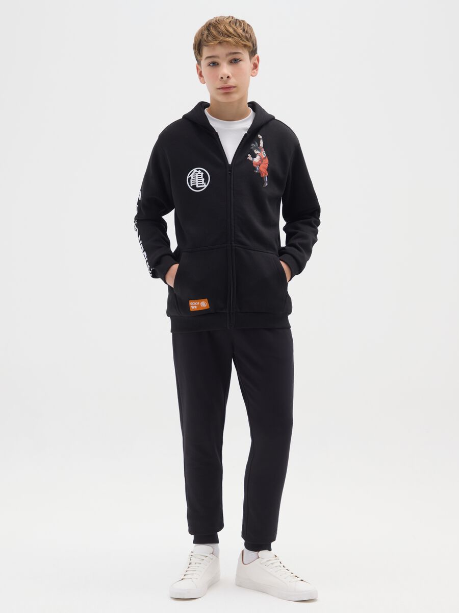 Pantaloni jogger neri da ragazzo in puro cotone regular fit_0