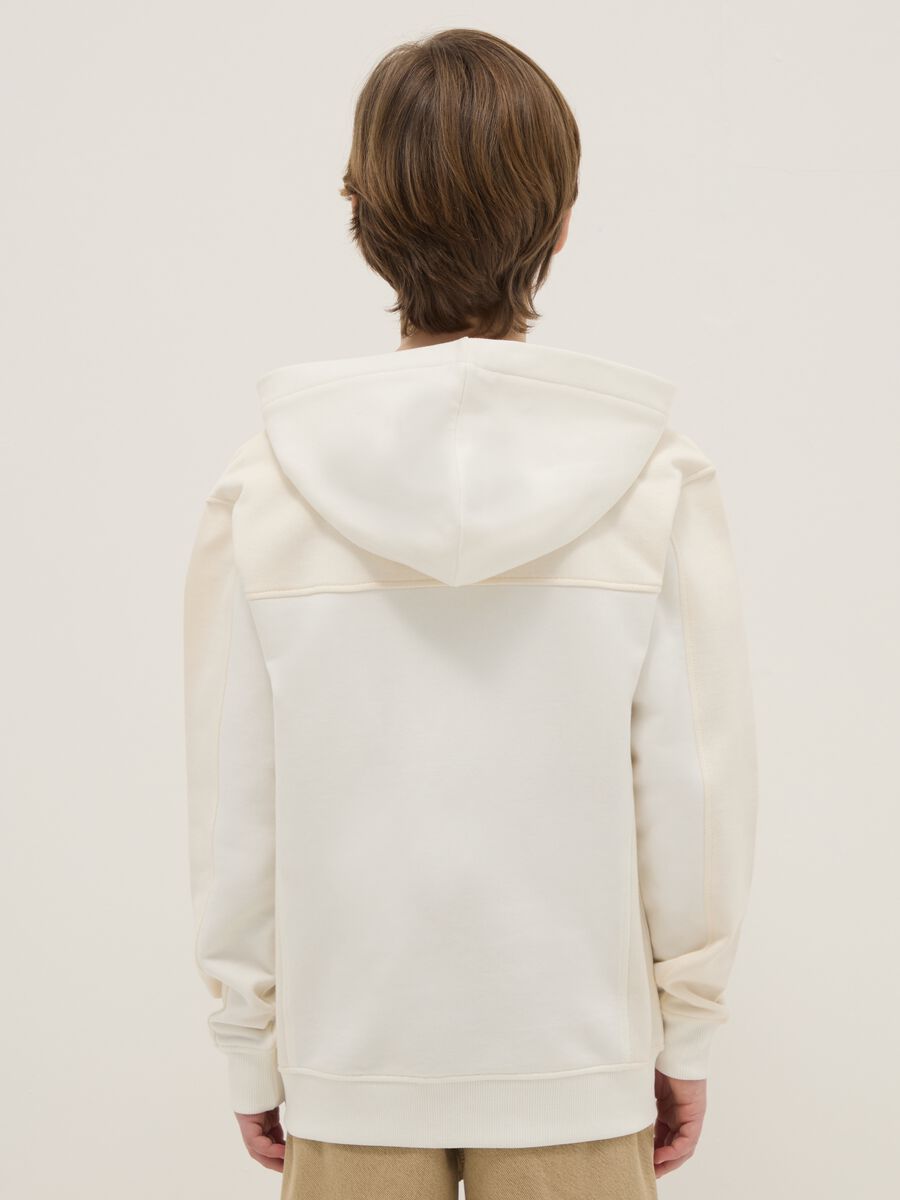 Boys' white pure cotton hoodie relaxed fit_1
