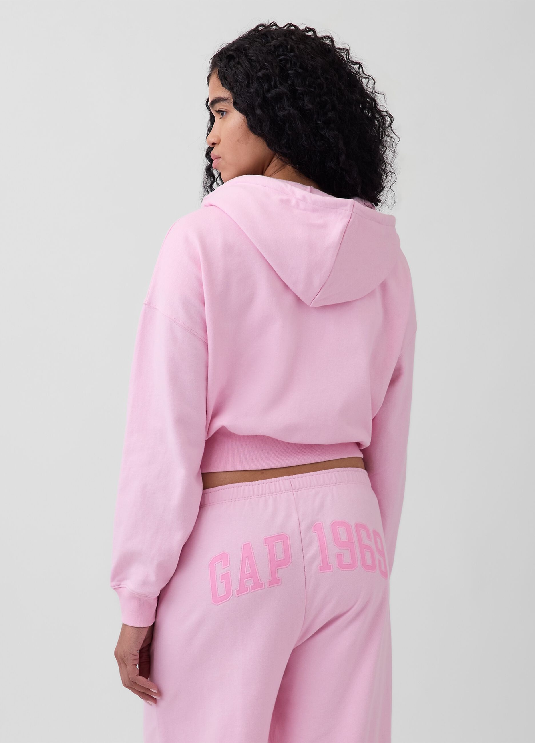 Cotton-blend zip-up hoodie