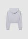 Girls' Grey Fitted Full Zip Cotton Blend Hoodie_4