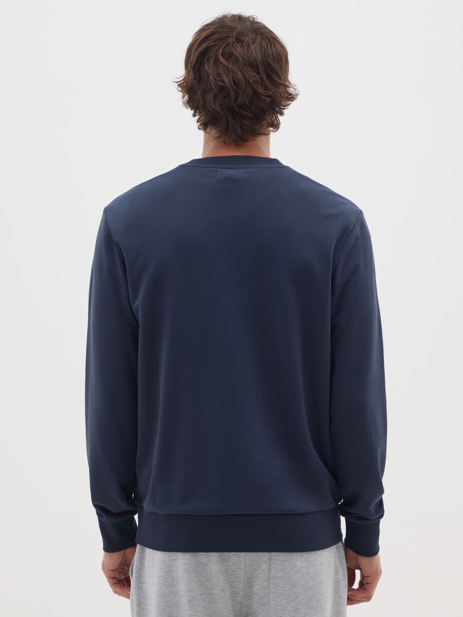 Blue cotton blend sweatshirt, regular fit_2