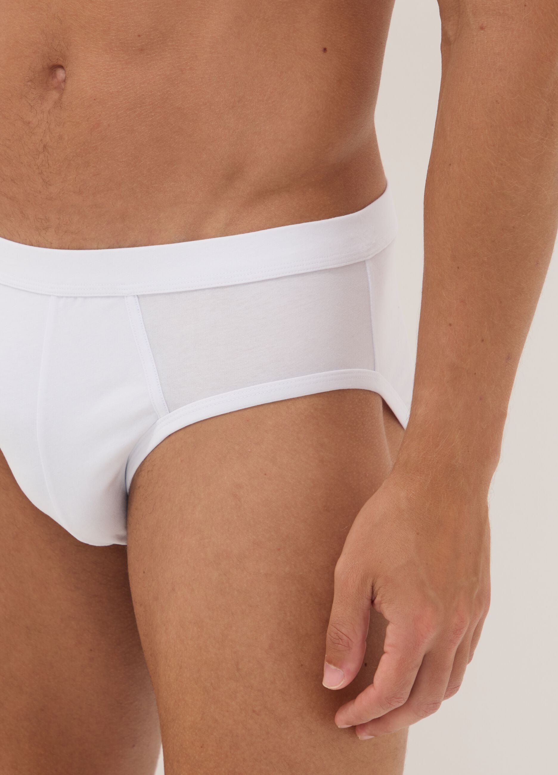 3-pack of white stretch extra-fine cotton briefs