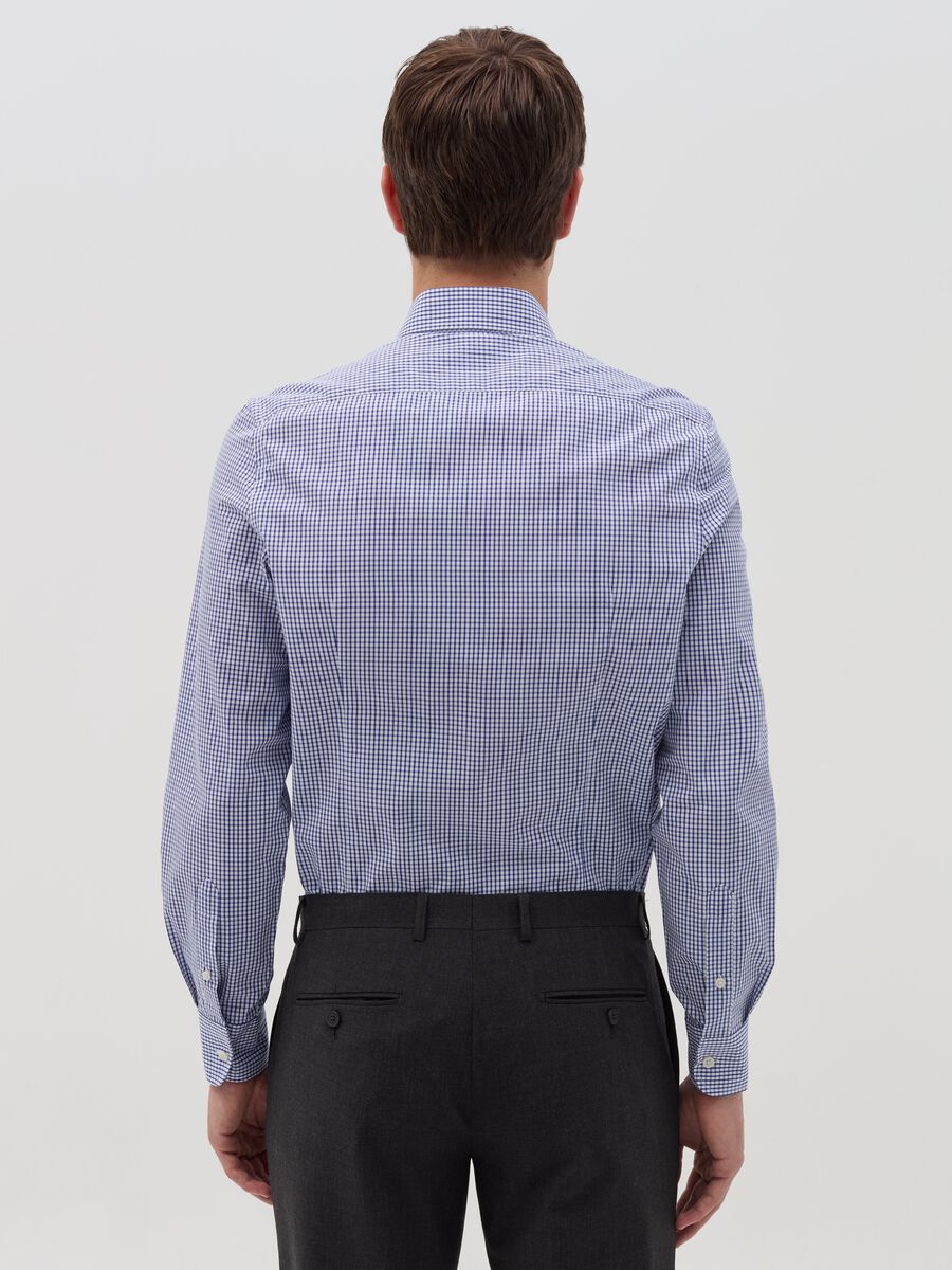 Slim-fit micro-check shirt_1
