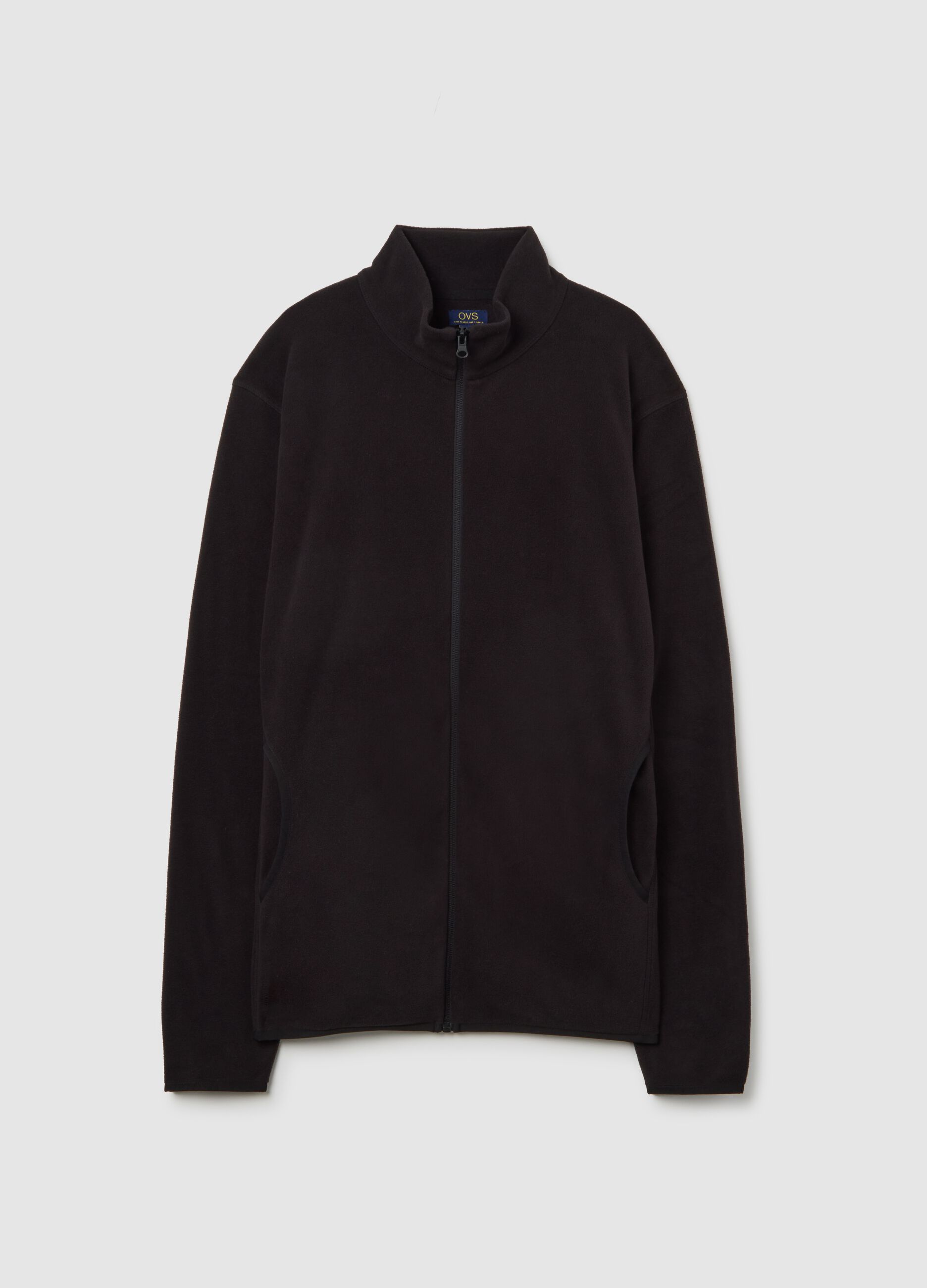 Black fleece with collar and full zip