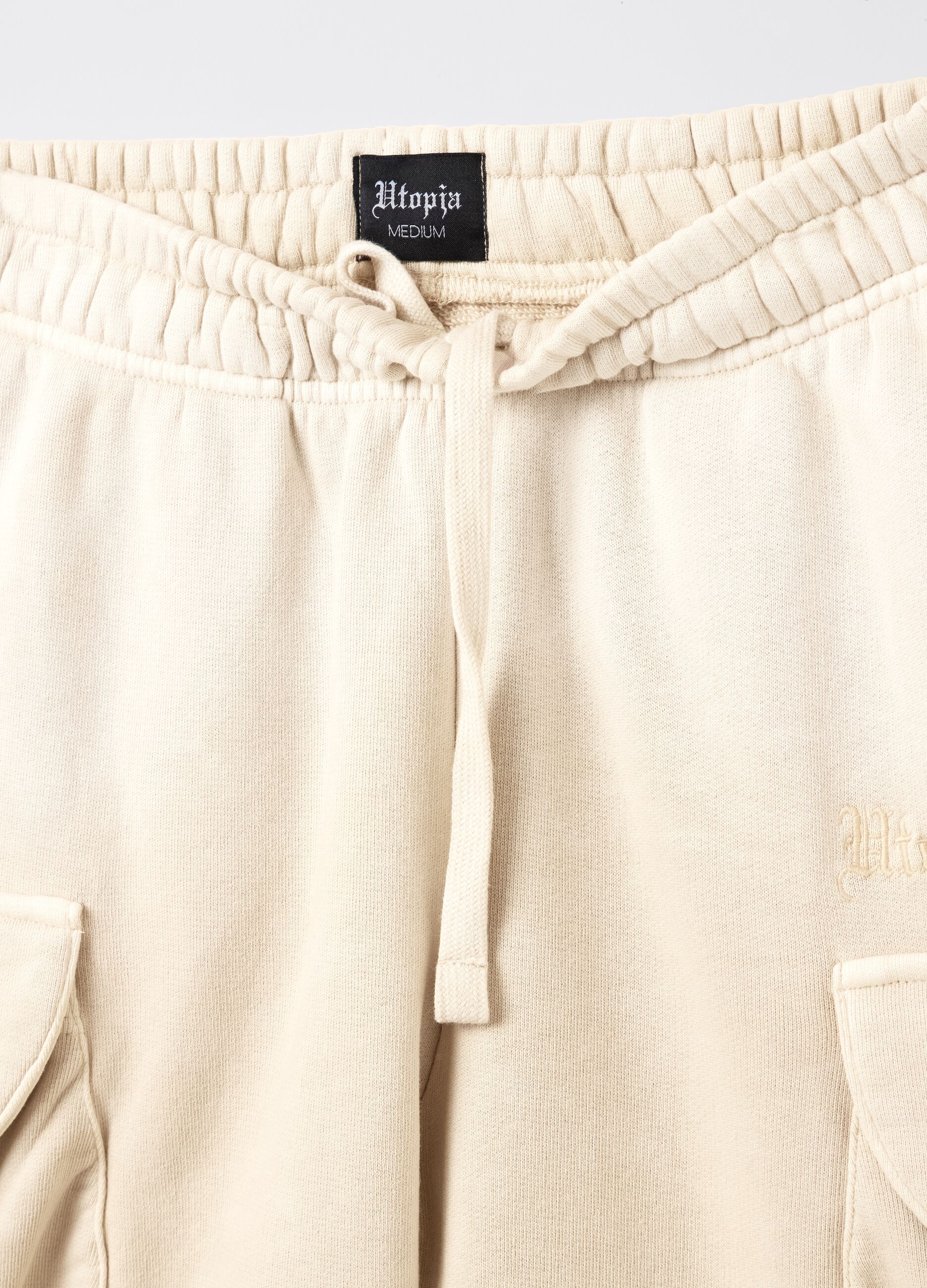 Sunfaded Cargo Sweat Shorts Sand