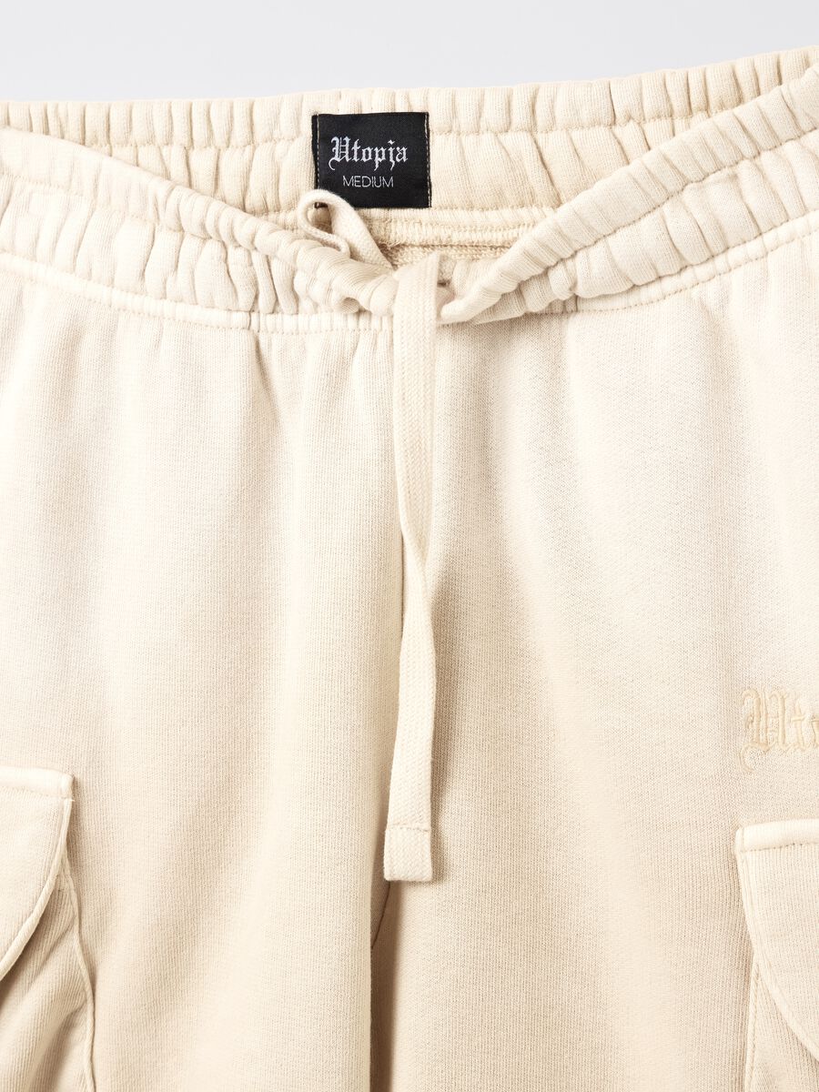 Sunfaded Cargo Sweat Shorts Sand_7