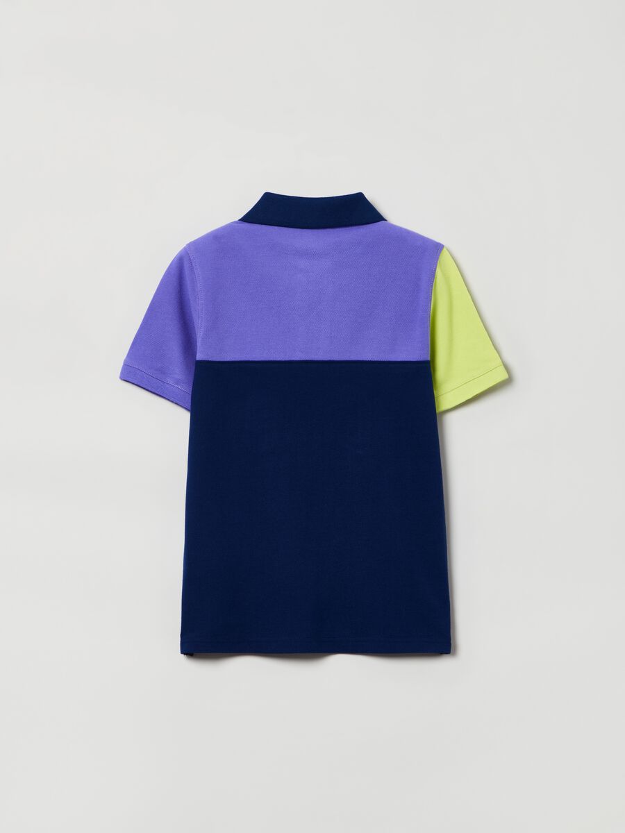 Colour block polo shirt with embroidered Athletic logo_1