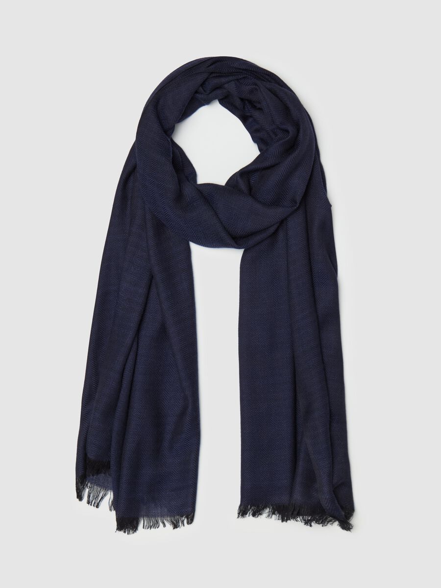 Pashmina con disegnatura a spina di pesce_0