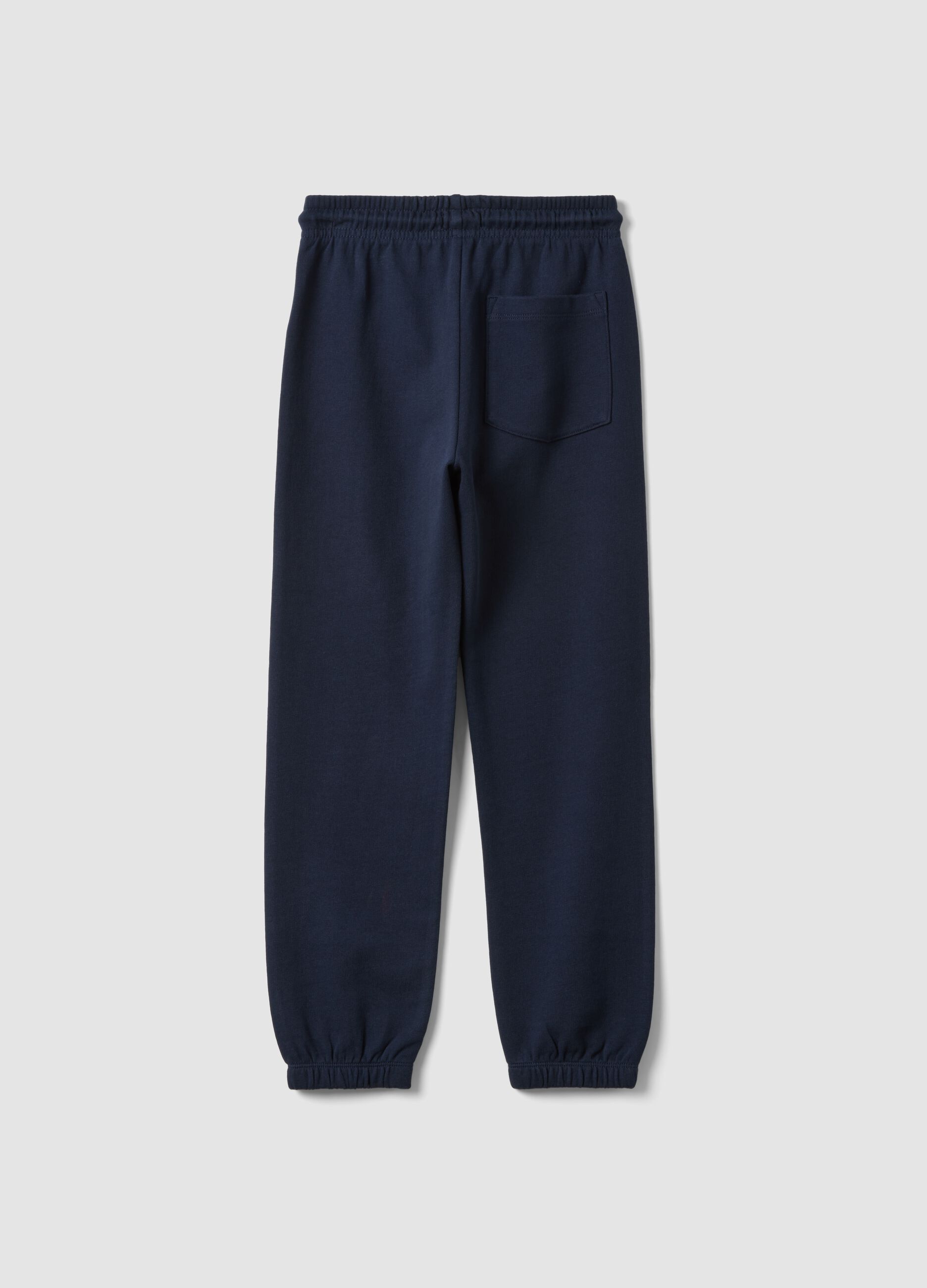 Navy blue organic cotton regular-fit joggers for boys