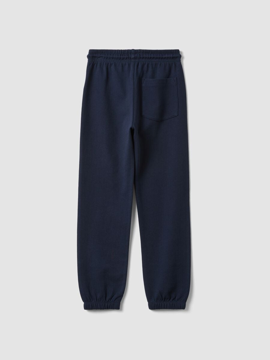 Jogger blu navy in puro cotone organico regular fit per bambino_1
