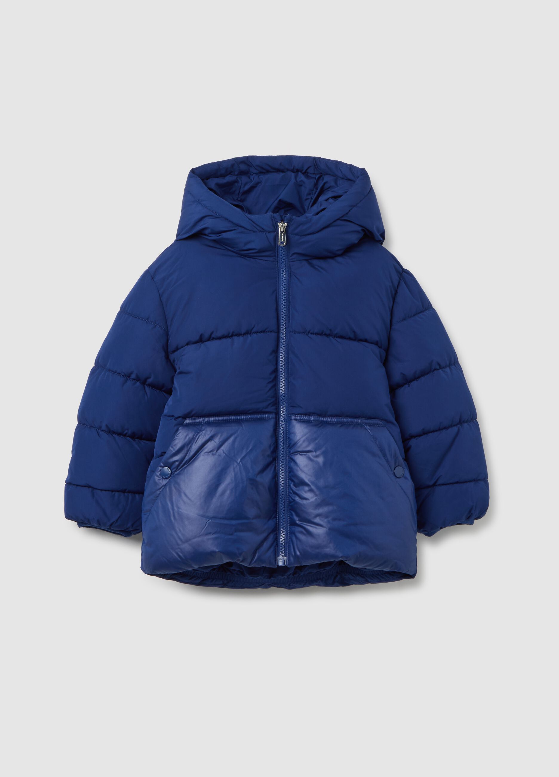 Giacca imbottita blu da bambino con zip