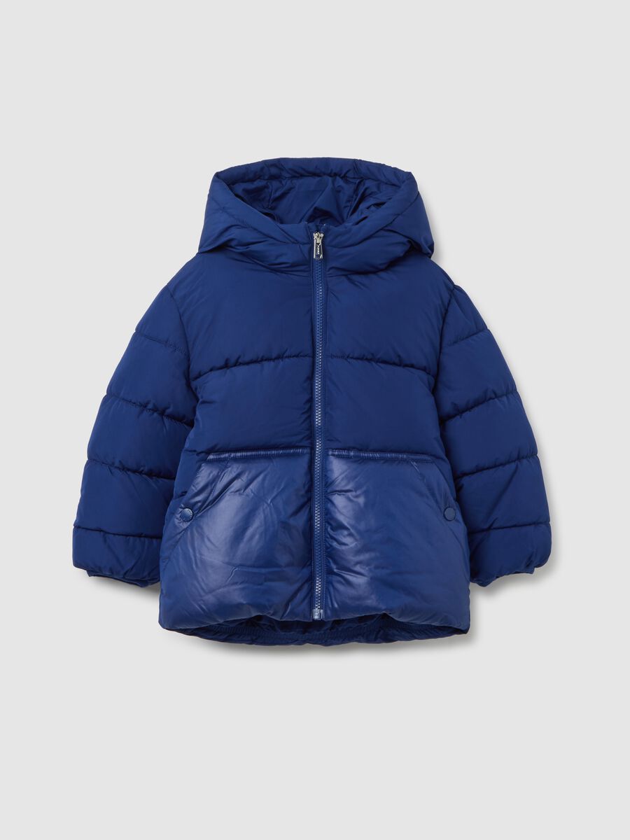 Giacca imbottita blu da bambino con zip_0
