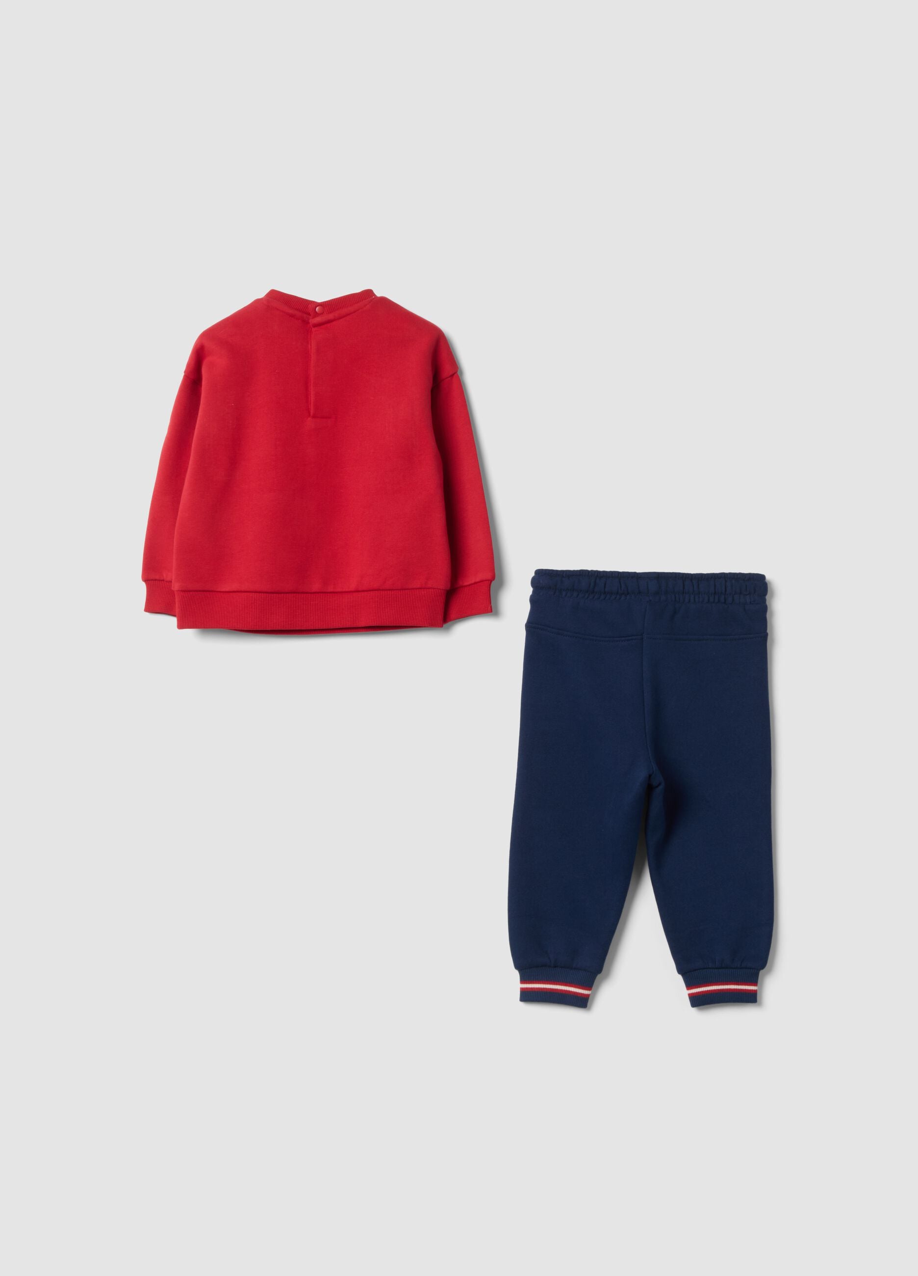 Red organic cotton Looney Tunes print tracksuit