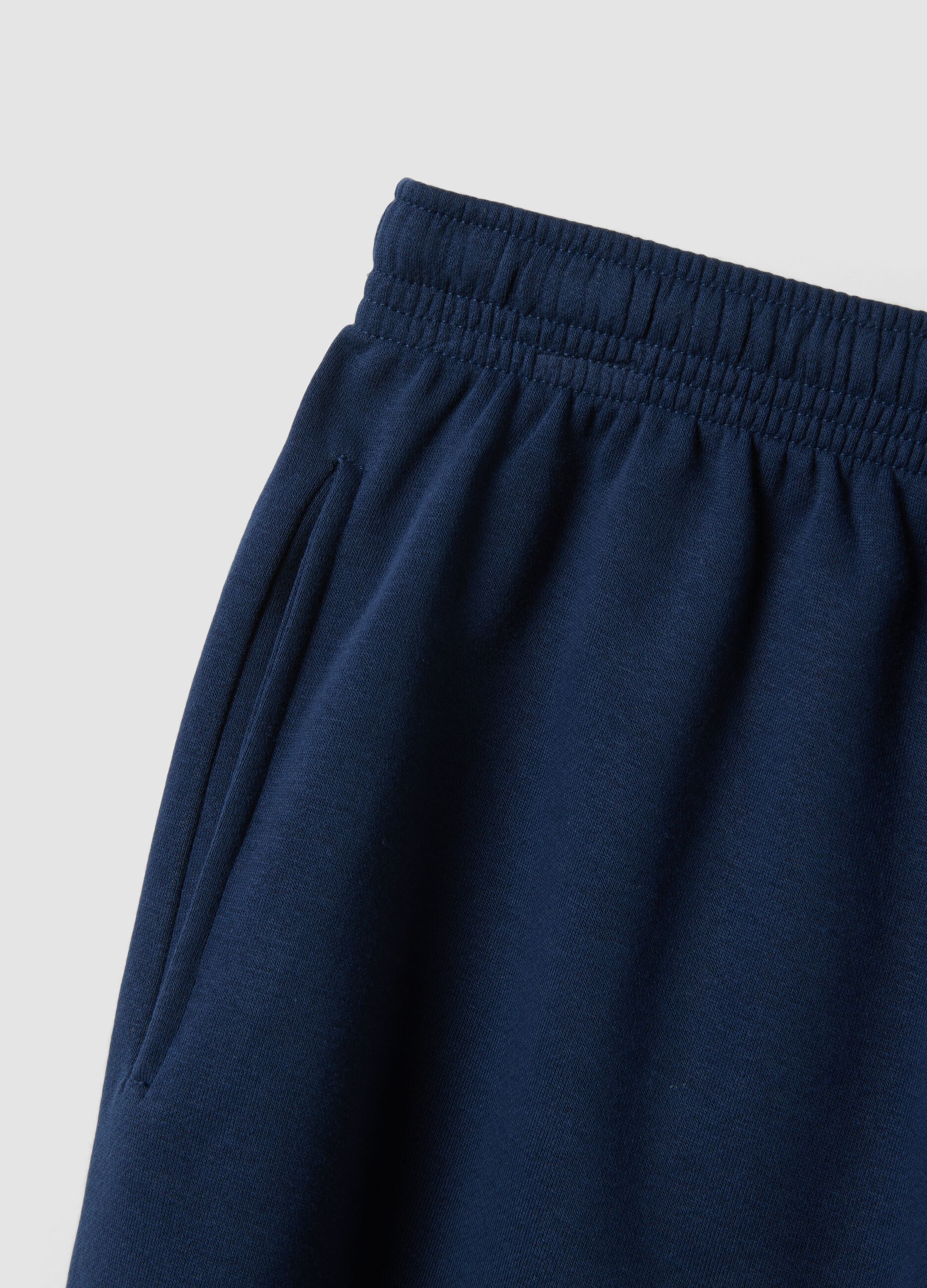 Short blu in misto cotone con vita elasticizzata