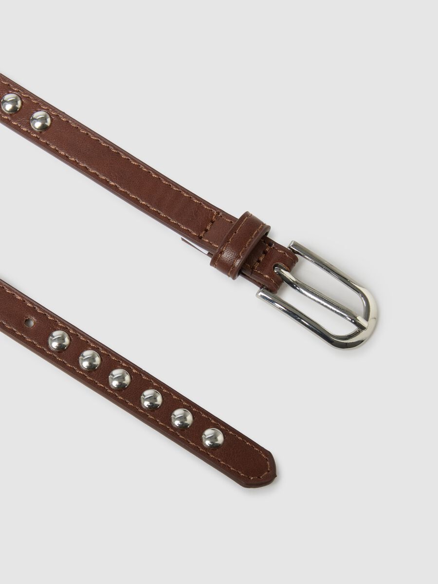 Brown belt with silver studs_1