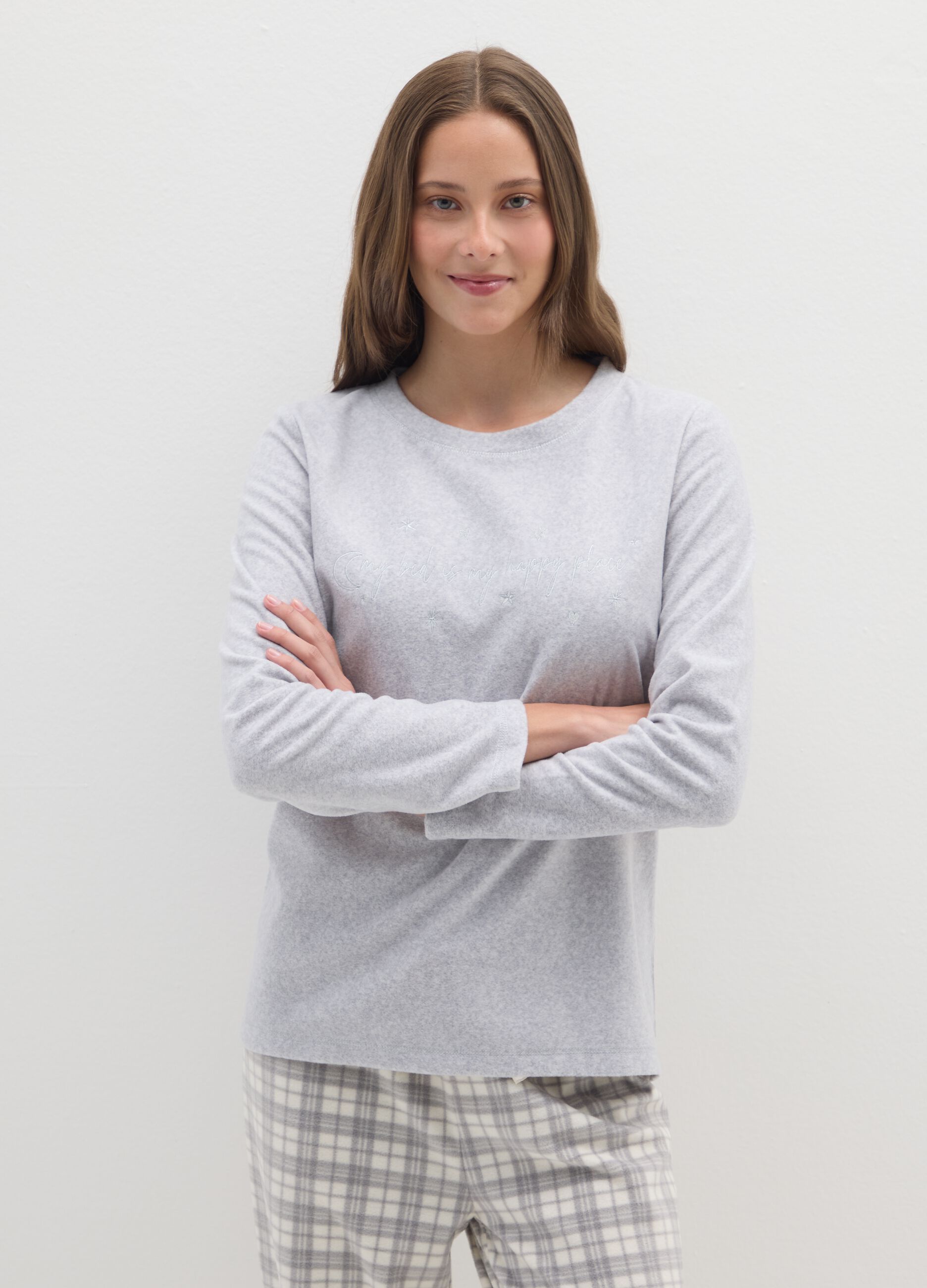Maglia pigiama grigia regular fit