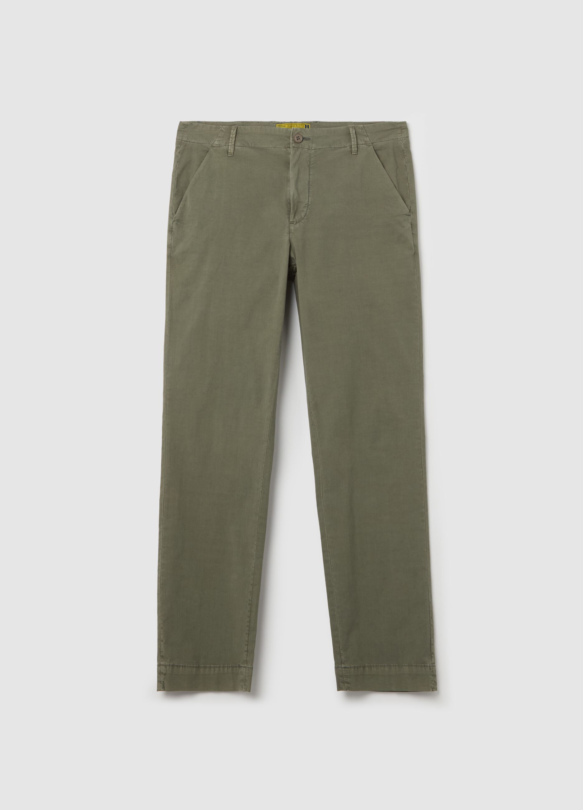 Stretch cotton chino trousers