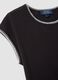 Black stretchy cotton T-shirt regular fit with stitching_5