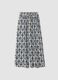 White pure viscose patterned trousers, regular fit_4