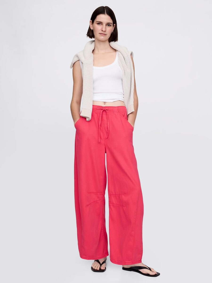 Pink Lyocell and cotton trousers_0