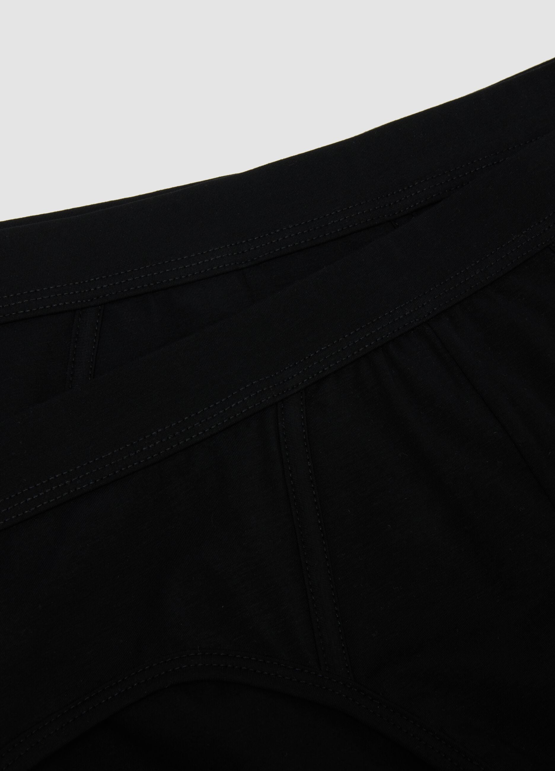 2-pack of black stretch mercerised cotton briefs