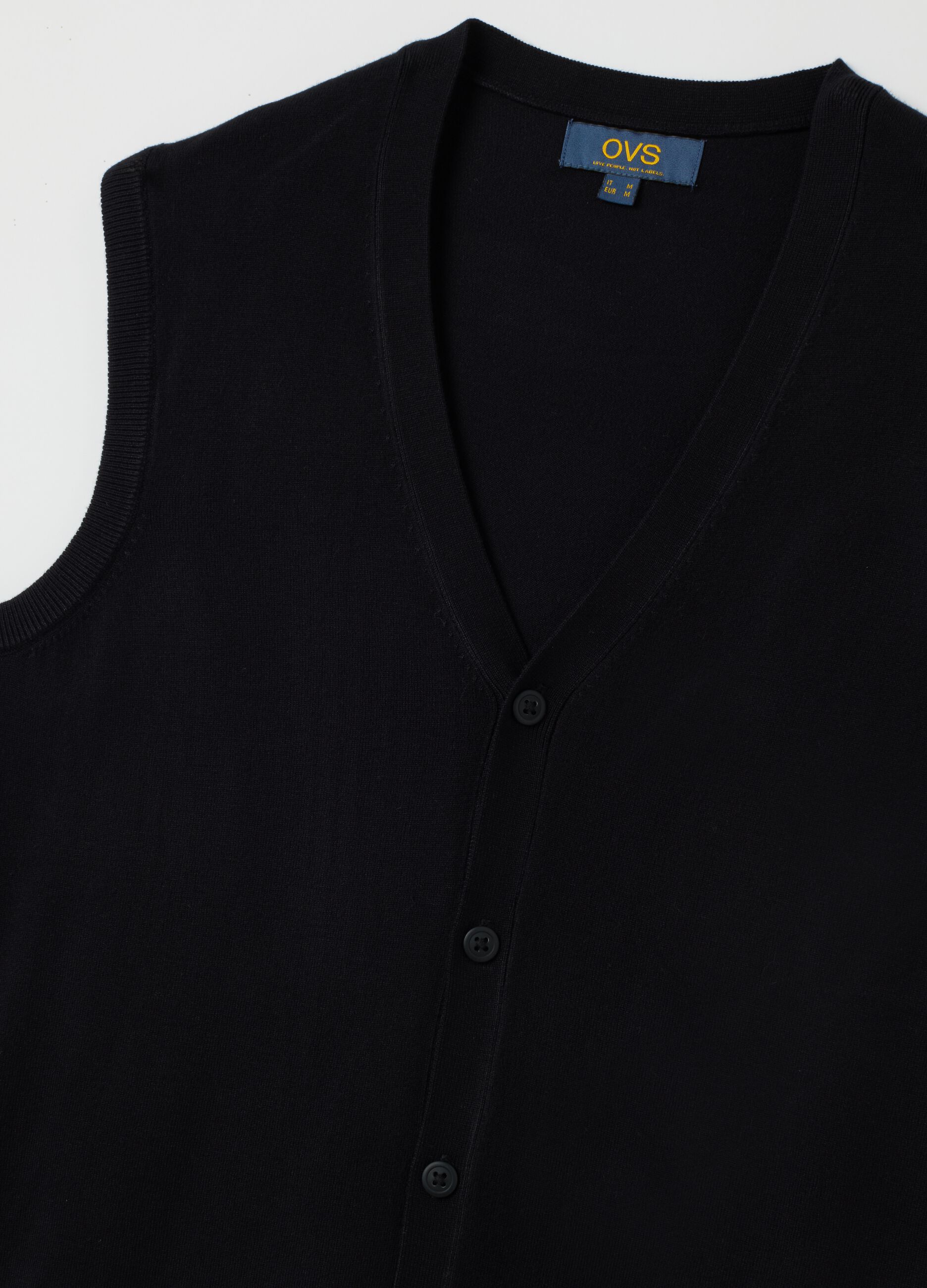 Black knitted waistcoat regular fit