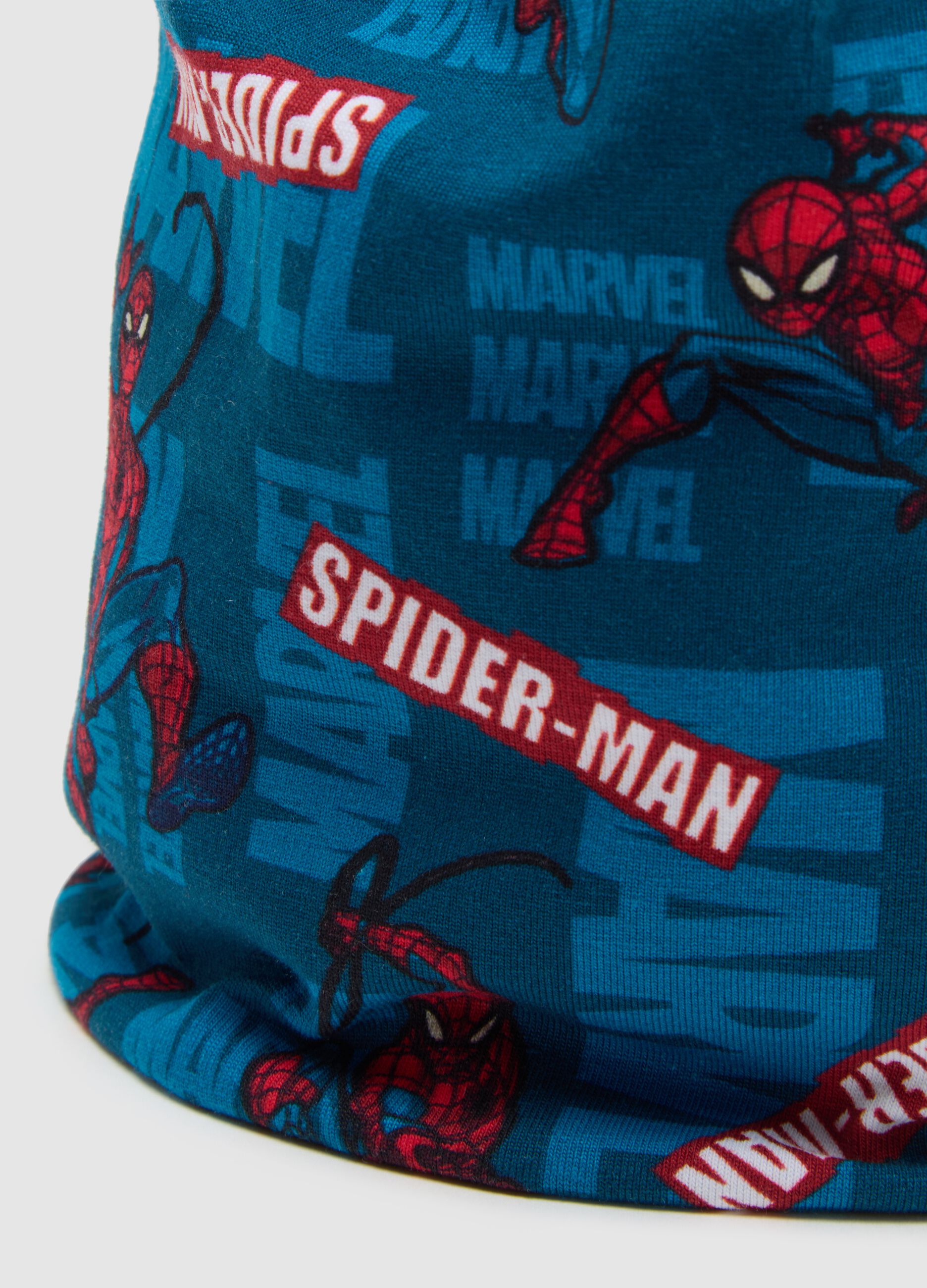 Cappello da bambino in cotone multicolor elasticizzato con stampa Spider-Man