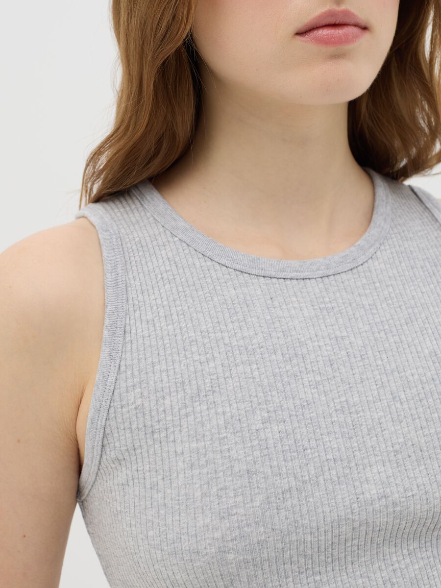 Grey cotton stretch vest top by Ovs_2