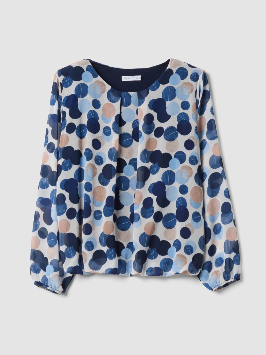 Camicia multicolor con stampa a pois regular fit_0