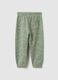 Green pure cotton children's trousers regular fit with prints_1