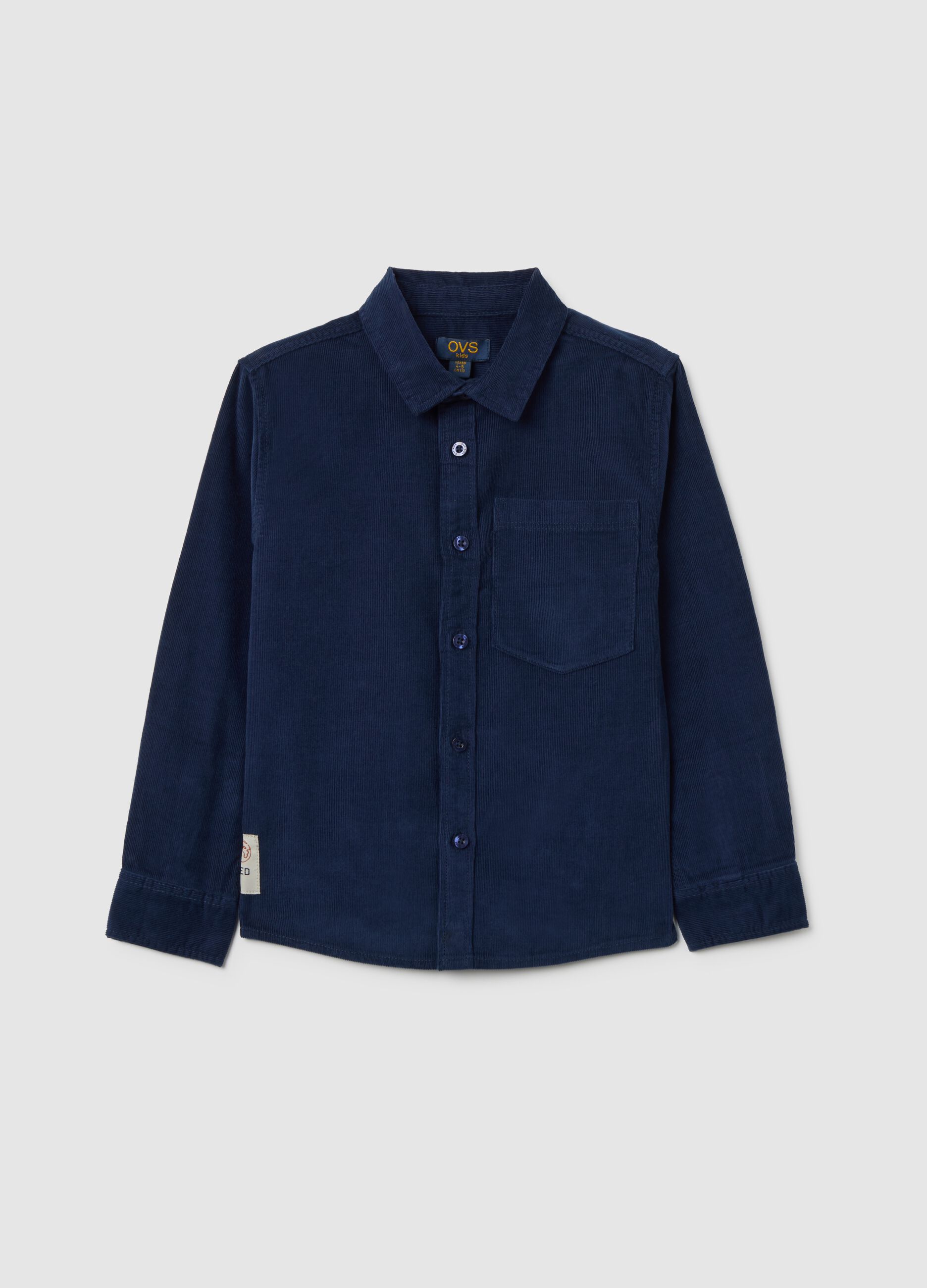 Blue pure cotton children's shirt regular fit