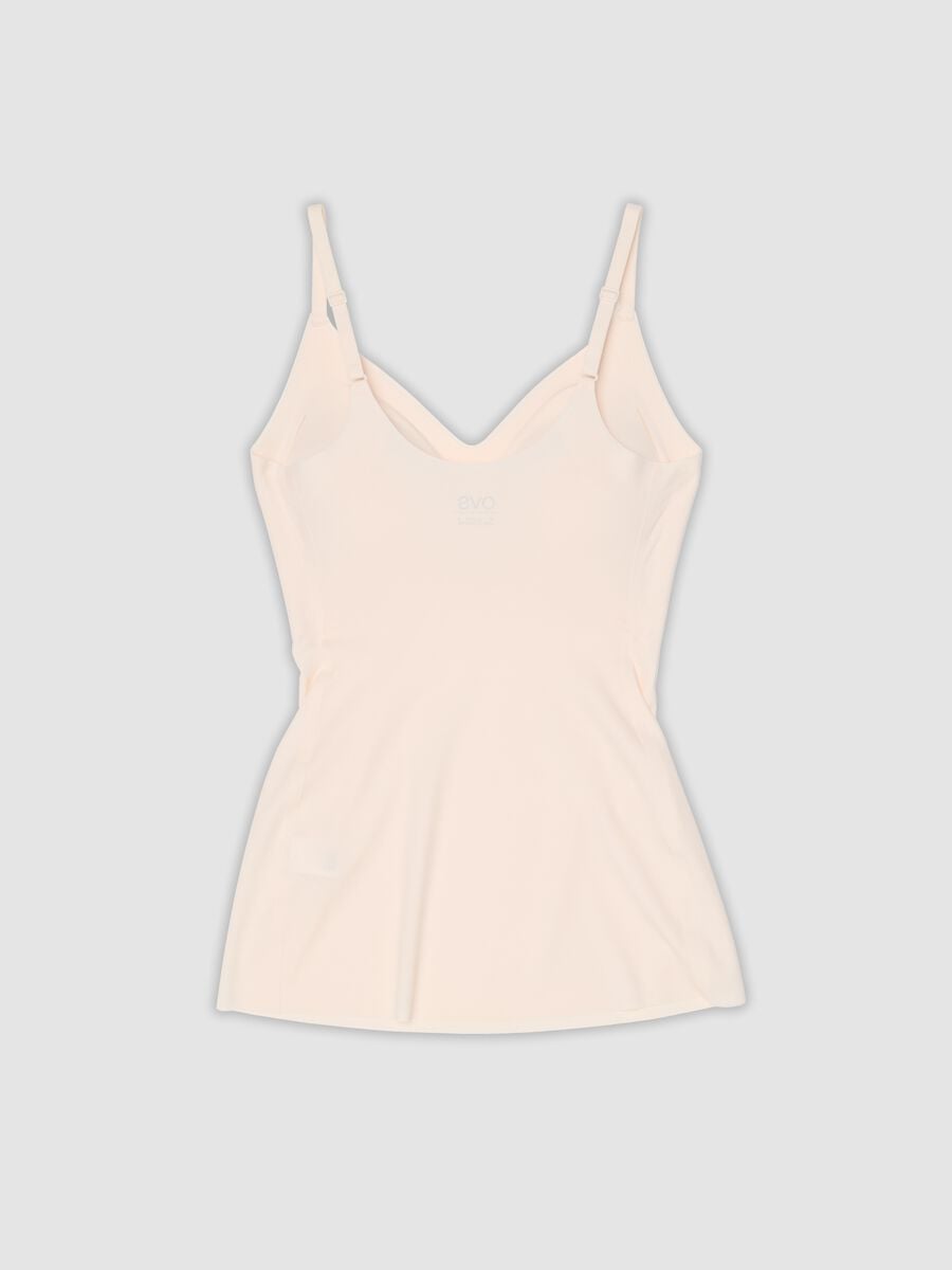 Pink stretch V-neck camisole_1