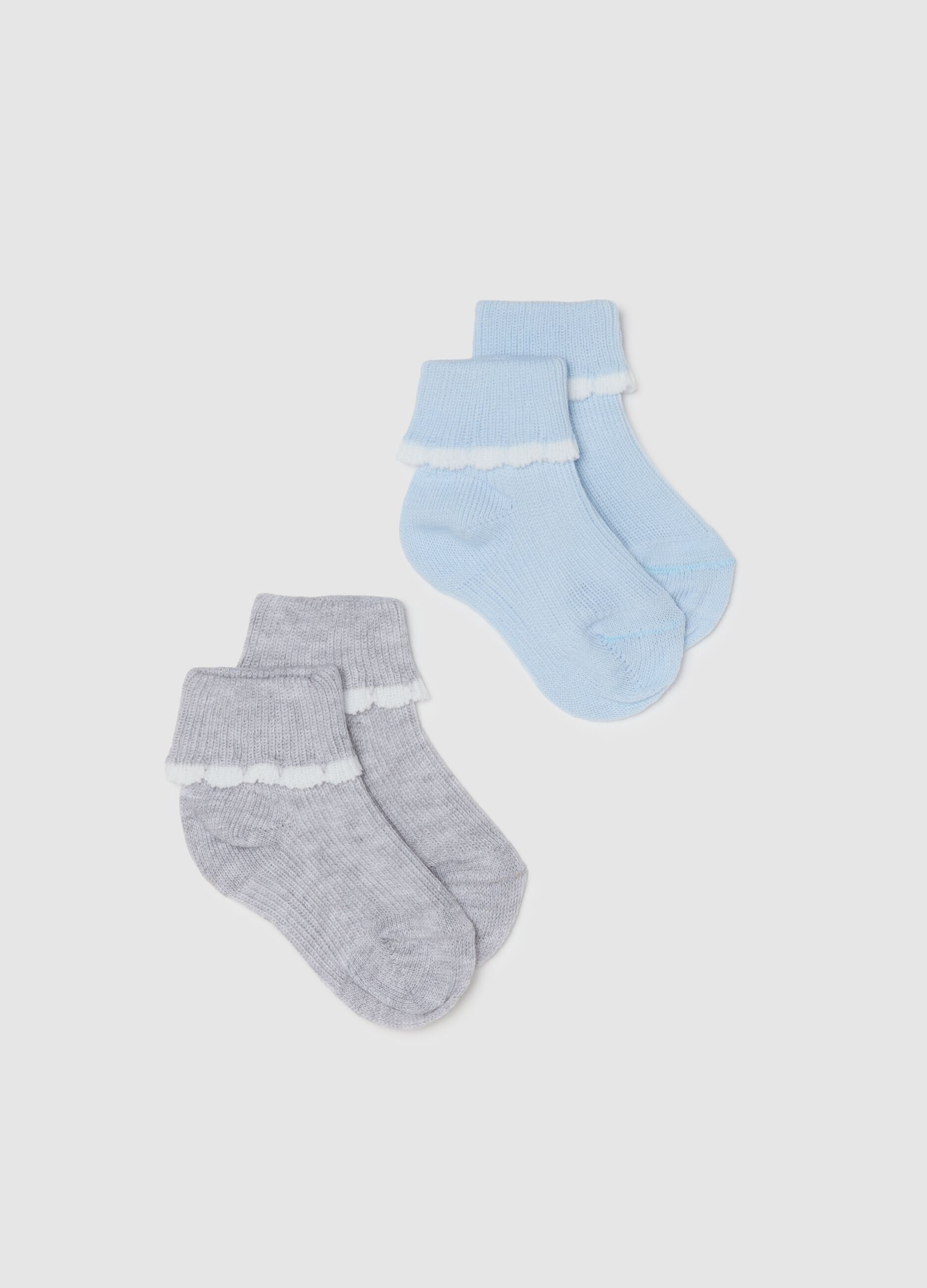 Set bipack calze da neonata in misto cotone multicolor corte