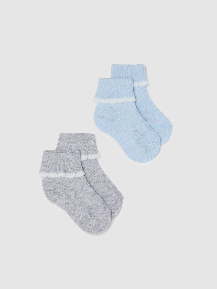 Set bipack calze da neonata in misto cotone multicolor corte_0