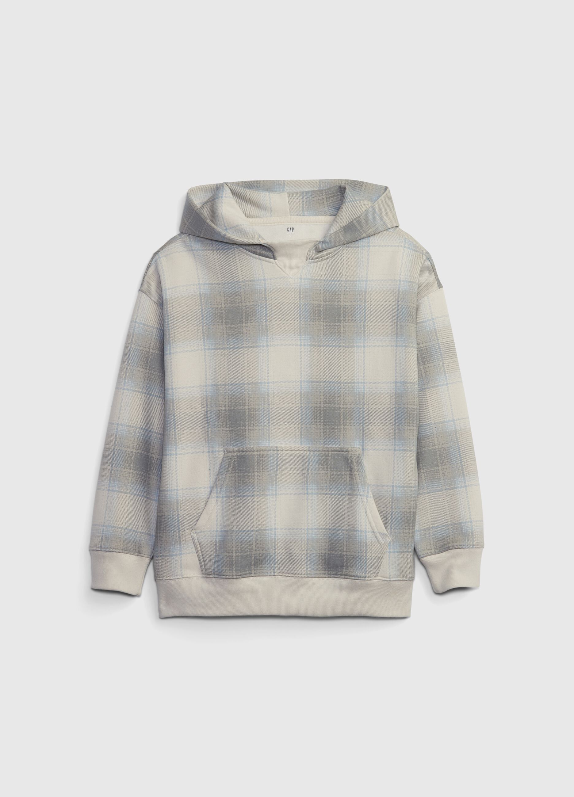 Felpa con cappuccio fantasia plaid Azzurro Grigio GAP KIDS da
